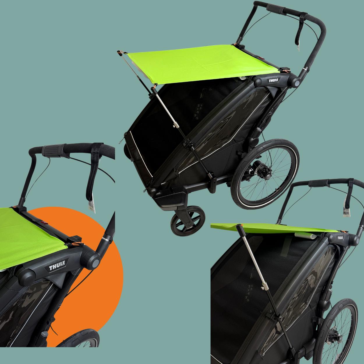 Wildkids Sonnenschutz Fahrradanhnger UPF50+ - Verstellbarer Sonnenschutz  Fr Kinderanhnger - Kompatibel Mit Thule, Kesser, Hauck