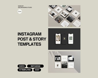 MOIS Instagram Canva Template, 41 Modern Instagram Template, Instagram post template, Canva Template