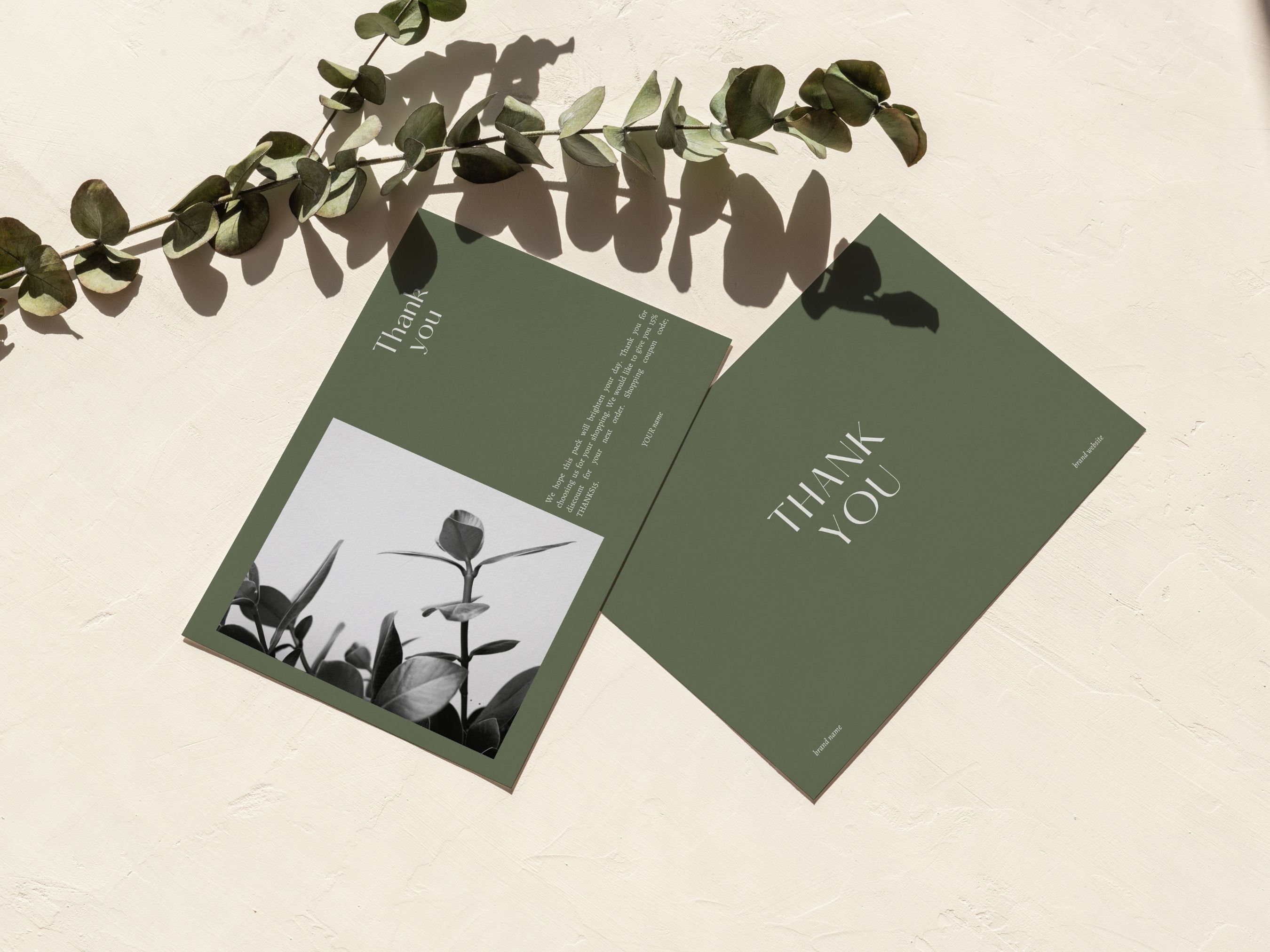 Thank You Card Set 3 Different Cards, Editable Thank You Card, Minimal ...