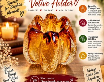 Tozai Home Amber blown glass bubble vase