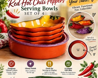 CLAY ART Jalepeno Bowls set - Chili Fiesta StoneLite 2003