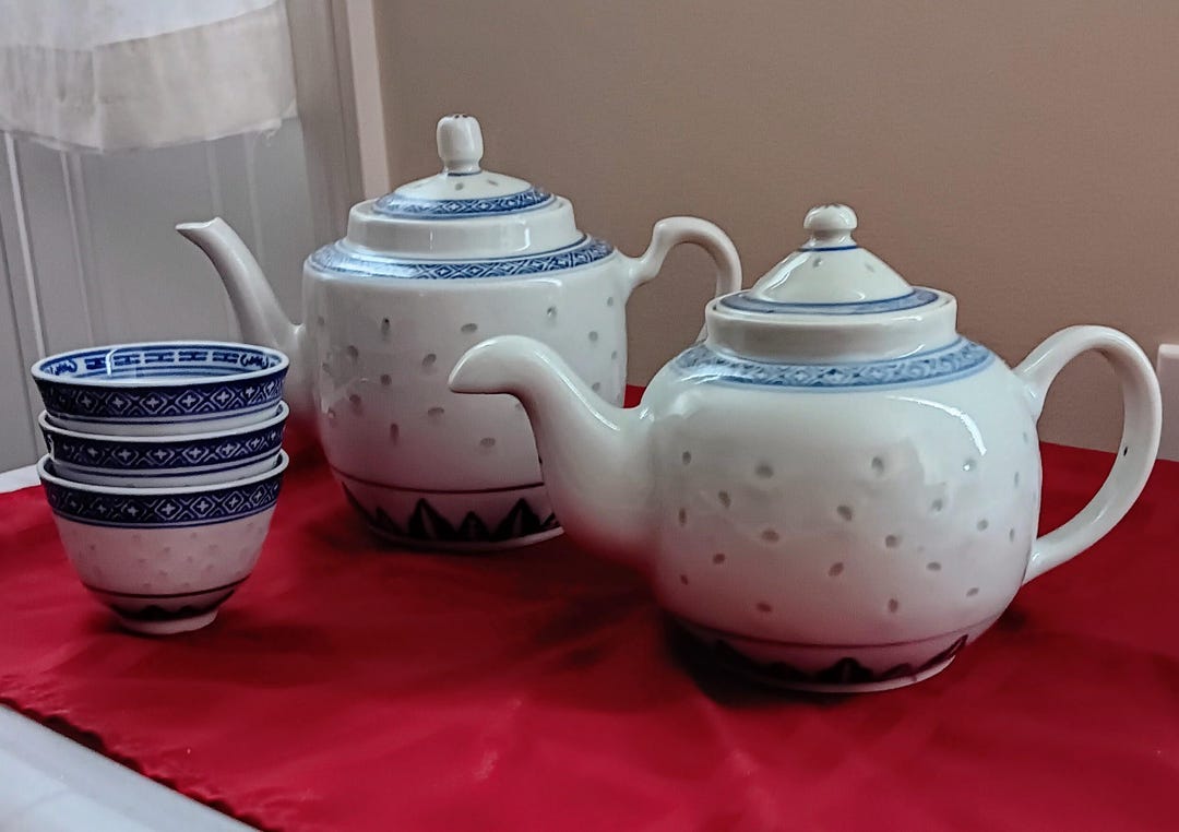 TIENSHAN Rice Grain Pattern Teapots and Tea Cups - Etsy