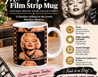 Marilyn Monroe Film Strip 12oz Mug – Vintage Movie Star Collectible