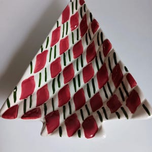 Ceramic Christmas Candy Dish - Cardinal Inc Candy Dish - Christmas Tree Candy Dish - Ceramic Candy Dish