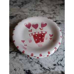 Hausenware Mary Jane Mitchell Plates - plates with heart design - bread plates - Dining and Serving