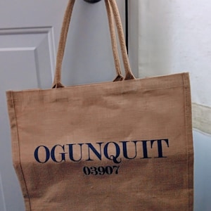 Canvas Tote Bag - OGUNQUIT Maine - Canvas Beach Bag - Summer Tote bag