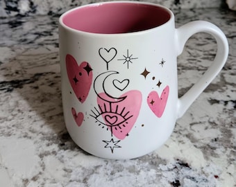 Taza extragrande con forma de corazón de Sheffield Home: taza de café romántica, regalo con temática de amor.
