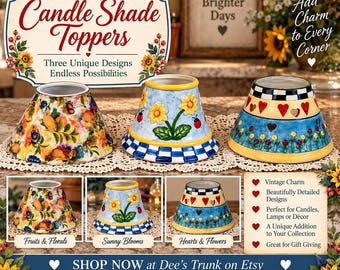 Vintage Formalities Baum Brothers Candle Shade Jar Topper Ceramic Porcelain Fruit Floral Elegant