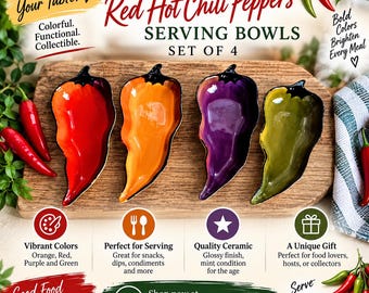 CLAY ART Red Hot Chili Peppers serving bowls - set of 4