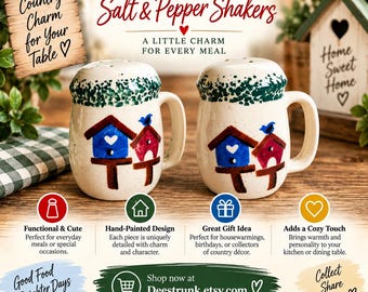 Gibson Farmhouse/Birdhouse Salt and Pepper Shakers