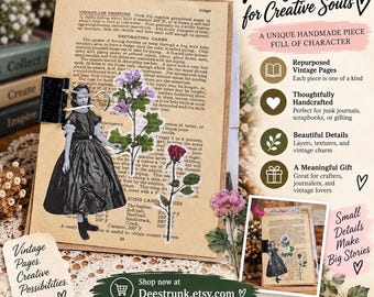 Art kits Junk Journal Scrapbook Collage Craft Bundle, Card making supplies
