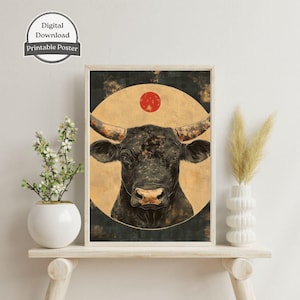 Stampa artistica dello zodiaco del Toro / Regalo di astrologia per il Toro / Decorazione del tema natale / Poster del segno zodiacale / Arte murale di astrologia