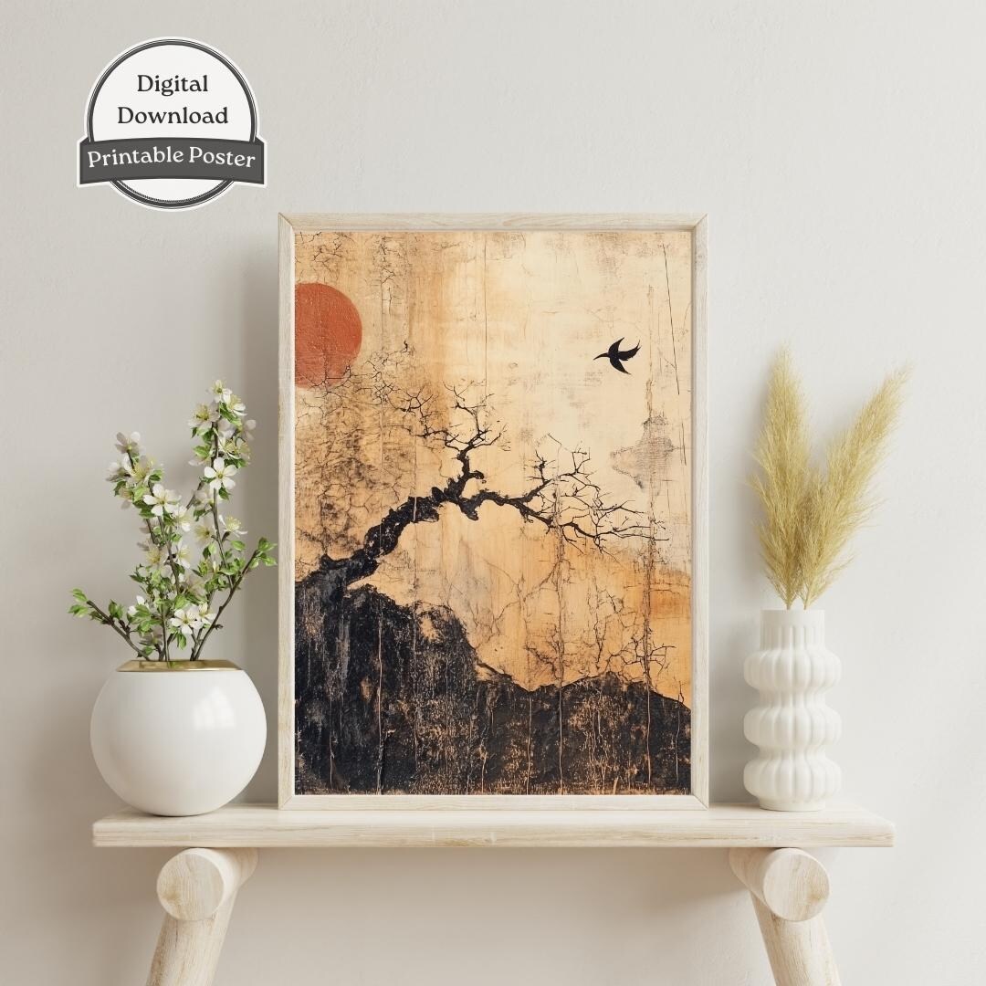 Wabi Sabi Wall Art Print | Japandi Poster | Modern Japanese Art | Wabi ...