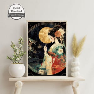 Stampa artistica dello zodiaco della Vergine / Regalo di astrologia per la Vergine / Decorazione del tema natale / Poster del segno zodiacale / Arte murale di astrologia