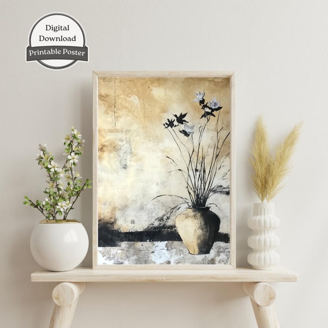 Wabi Sabi Wall Art Print Japandi Poster | Modern Japanese Art Decor ...