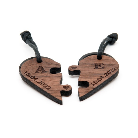Herz-Puzzle Schlüsselanhänger Für Paare – 2-teiliges Set, Personalisierbar, Perfekt Für Valentinstag & Jahrestag