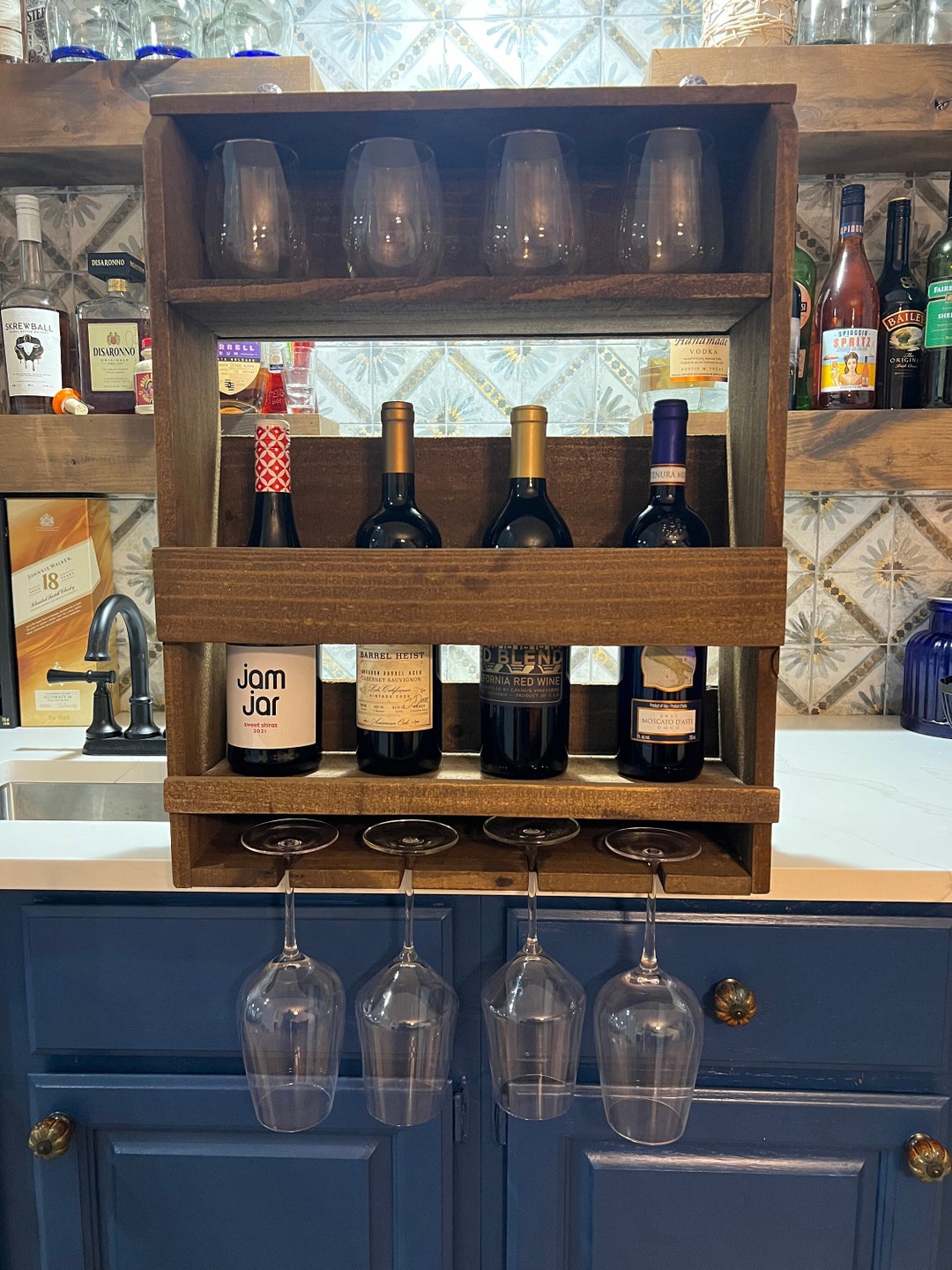 Wine Rack 4 Bottle Custom Built Etsy