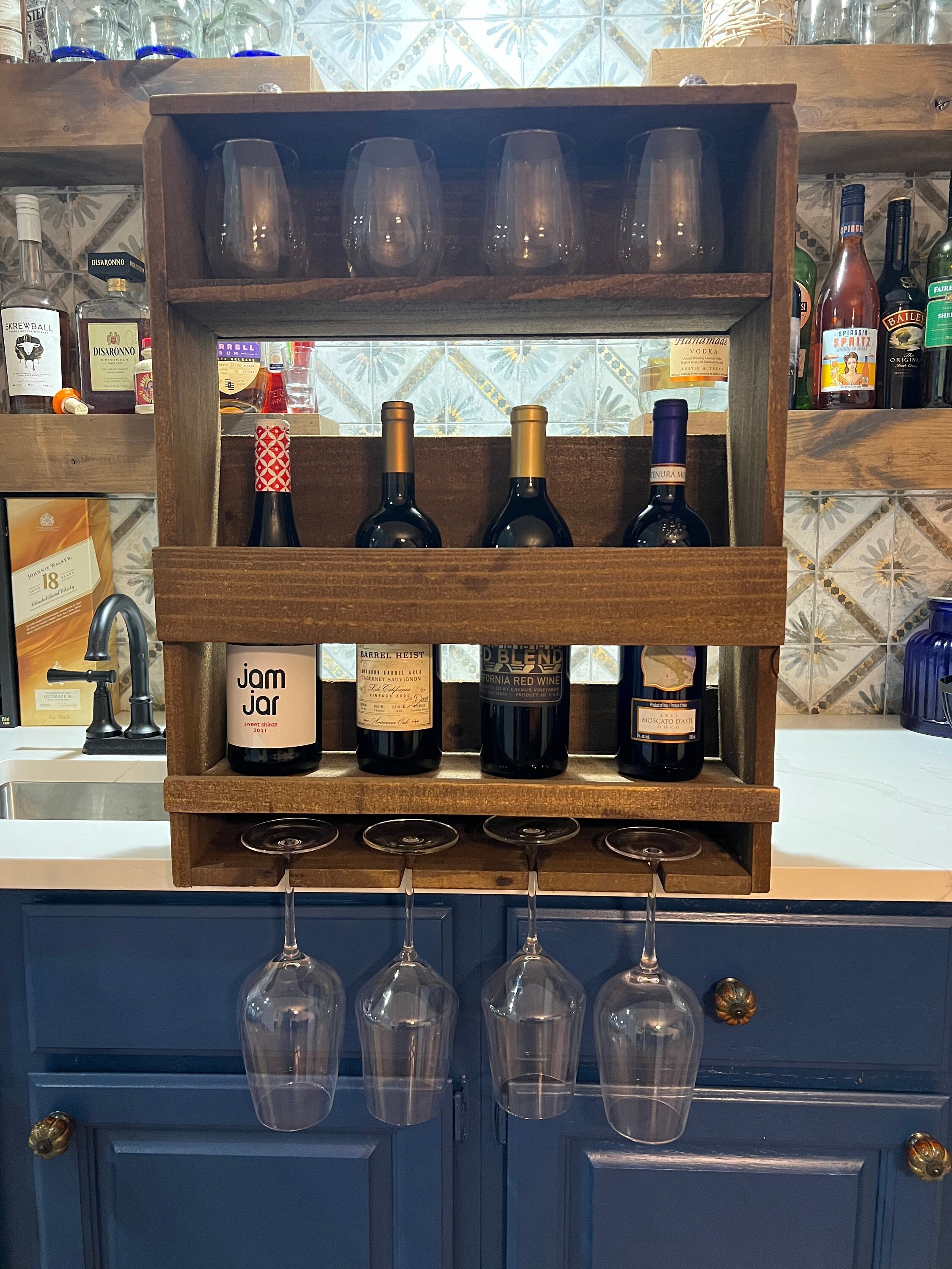 Wine Rack 4 Bottle Custom Built - Etsy