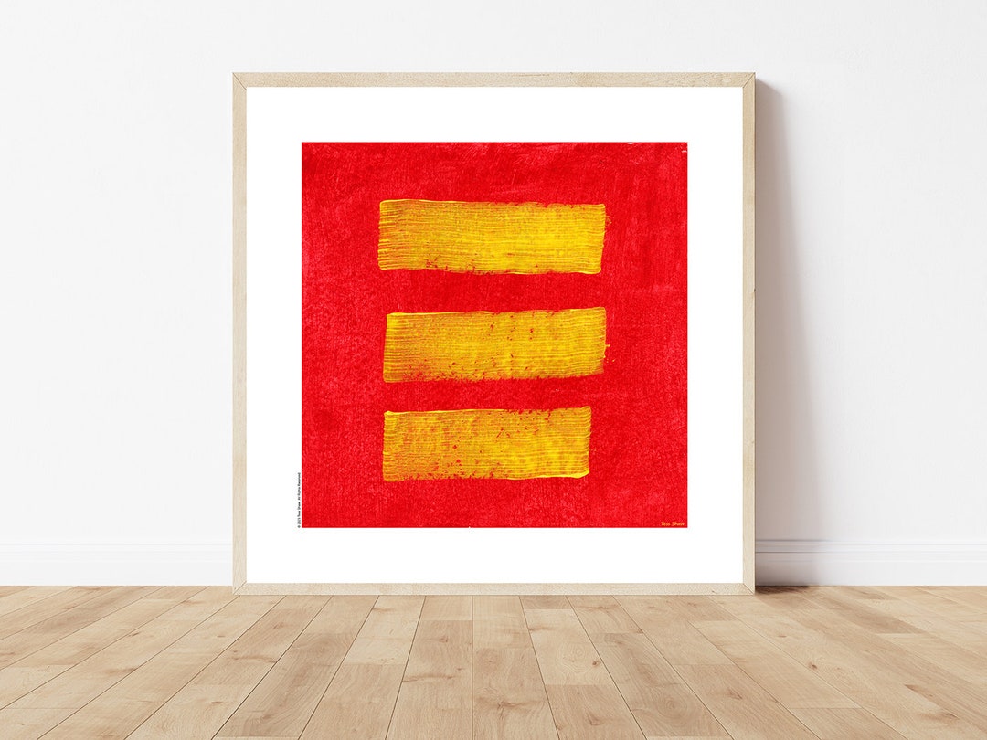 Abstract Red Yellow Painting / Original Fine Art Print / Etsy