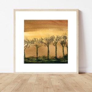 African savannah sunset painting / Original Fine Art print / African tree painting / African nature / Gift ideas art / Wall art / Home decor