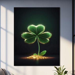 St. Patricks Day Glass, Gift Tempered Glass, Tempered Glass Wall Art, Design Wall Decor, Glass Wall Art, Luxury Glass Art, Clover Wall Decor