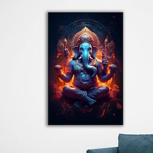 Tempered Glass Wall Art | Ganesh Wall Art | Panoramic Wall Decor | Abstract Wall Decor | Housewarming Gifts | Home Decor | Gifts For Her