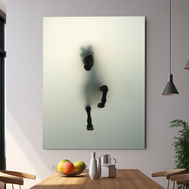 Horse Tempered Glass Wall Art, 3D Wall Decor, Realistic Art, Animal Design Wall Decor, Glass Wall Art, Luxury Glass Art, Women Wall Decor