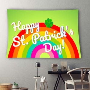 St. Patrick Day Wall Decor, Popular Tapestry Gift, Custom Gift Tapestry Wall Hanging Decor, Tapestry Aesthetic Decor, Collage Tapestry Gift,