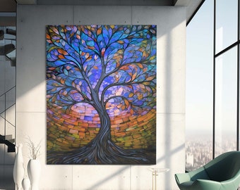 Tempered Glass Wall Art, Life Three Glass, Nature Art Glass, Colorful Design Wall Decor, Glass Wall Art, Luxury Glass Art, Women Wall Decor