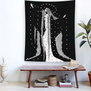 Abstract Tapestry, Witch Tapestry, Gothic Tapestry, Horror Tapestry, Minimalist Tapestry, Home Decor, Personalized Tapestry, Home Gift