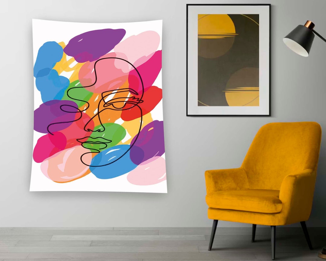 Wall Hanging, Art Tapestry, Line Art Tapestry, Minimalist Tapestry