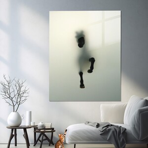 Horse Tempered Glass Wall Art, 3D Wall Decor, Realistic Art, Animal Design Wall Decor, Glass Wall Art, Luxury Glass Art, Women Wall Decor image 3