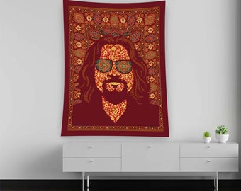 Abstract Wall, Dude Tapestry, Red Tapestry, Dude Decor, Big Lebowski Tapestry, Tapestry For Bedroom, Tapestry For Living Room, Living Room