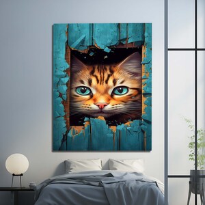 Tempered Glass Wall Art, Animal Design Wall Decor, Glass Wall Art, Luxury Glass Art, Women Wall Decor, Cat Tempered Glass, Colorful Glass