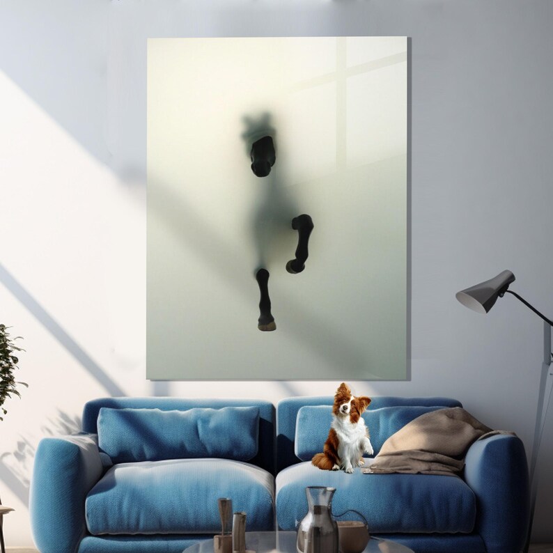 Horse Tempered Glass Wall Art, 3D Wall Decor, Realistic Art, Animal Design Wall Decor, Glass Wall Art, Luxury Glass Art, Women Wall Decor image 2