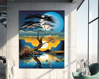 Nature Art , Landscapes Wall Decor, Tempered Glass Wall Art, Floral Design Wall Decor, Glass Wall Art, Luxury Glass Art, Women Wall Decor