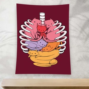 Tapestry Wall Hanging, Art Hand Woven, Home Living Room, Bedroom Decoration, Tapestry, Aesthetic Tapestry, Cat Tapestry, Minimalist Tapestry