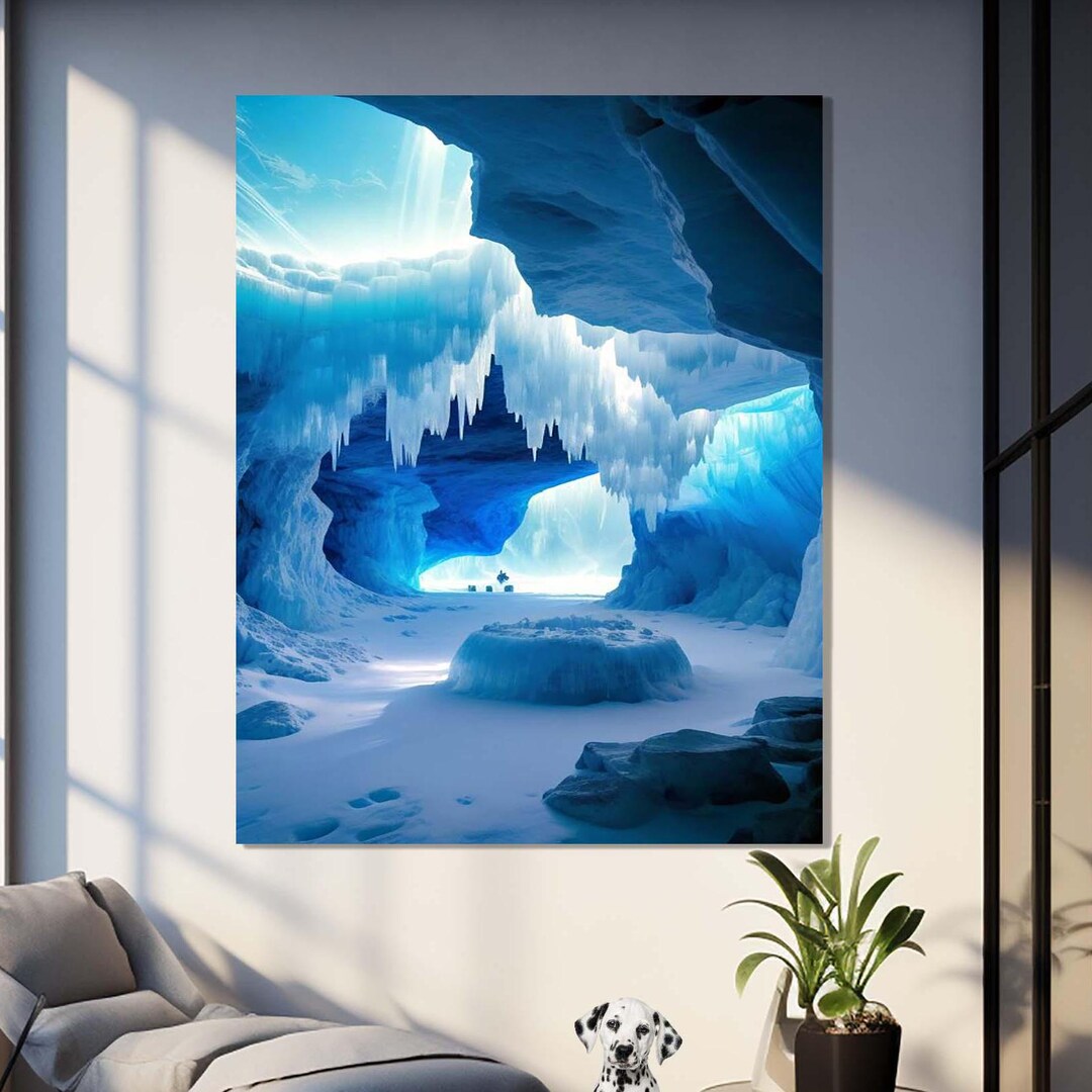 Iced Tempered Glass Wall Art, Ice Design Wall Decor, Polar Glass Wall