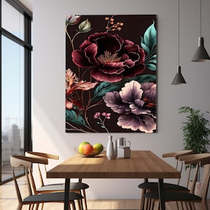 Flower Wall Decor, Rose Wall Art, Tempered Glass Wall Art, Floral Design Wall Decor, Glass Wall Art, Luxury Glass Art, Women Wall Decor