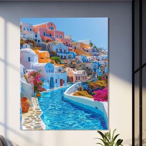 Sea Landscape Glass Wall Art, Mediterranean house decor, Tempered Glass Wall Art, Glass Wall Art, Luxury Glass Art, Office Wall Decor Art