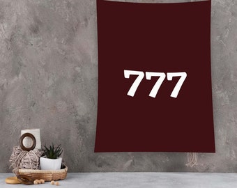 777 Wandteppich,777, Engelszahl, Wandteppich, Engelszahl 777, Minimalistischer Wandteppich, Wandteppich für Raum, Salonteppich, Muster