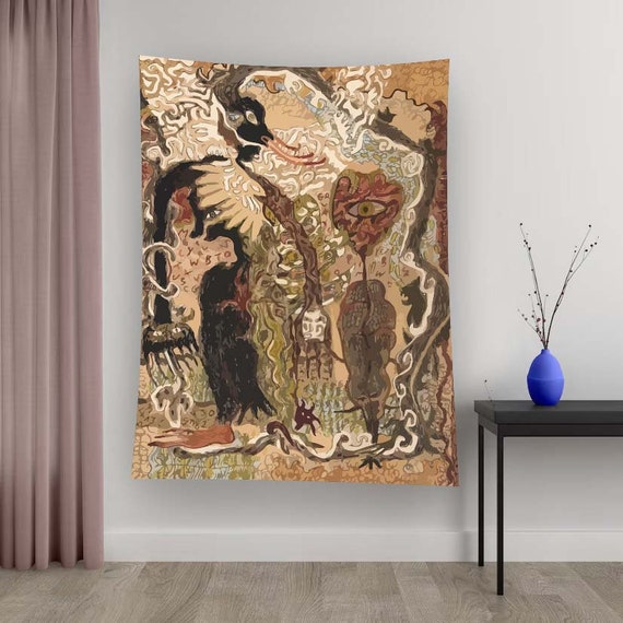 Minimalist Tapestry, Abstract Tapestry, Modern Tapestry, Ethnic Tapestry, Abstract Decor, Wall Art, Tapestry Art, Wall Hanging, Girl Room