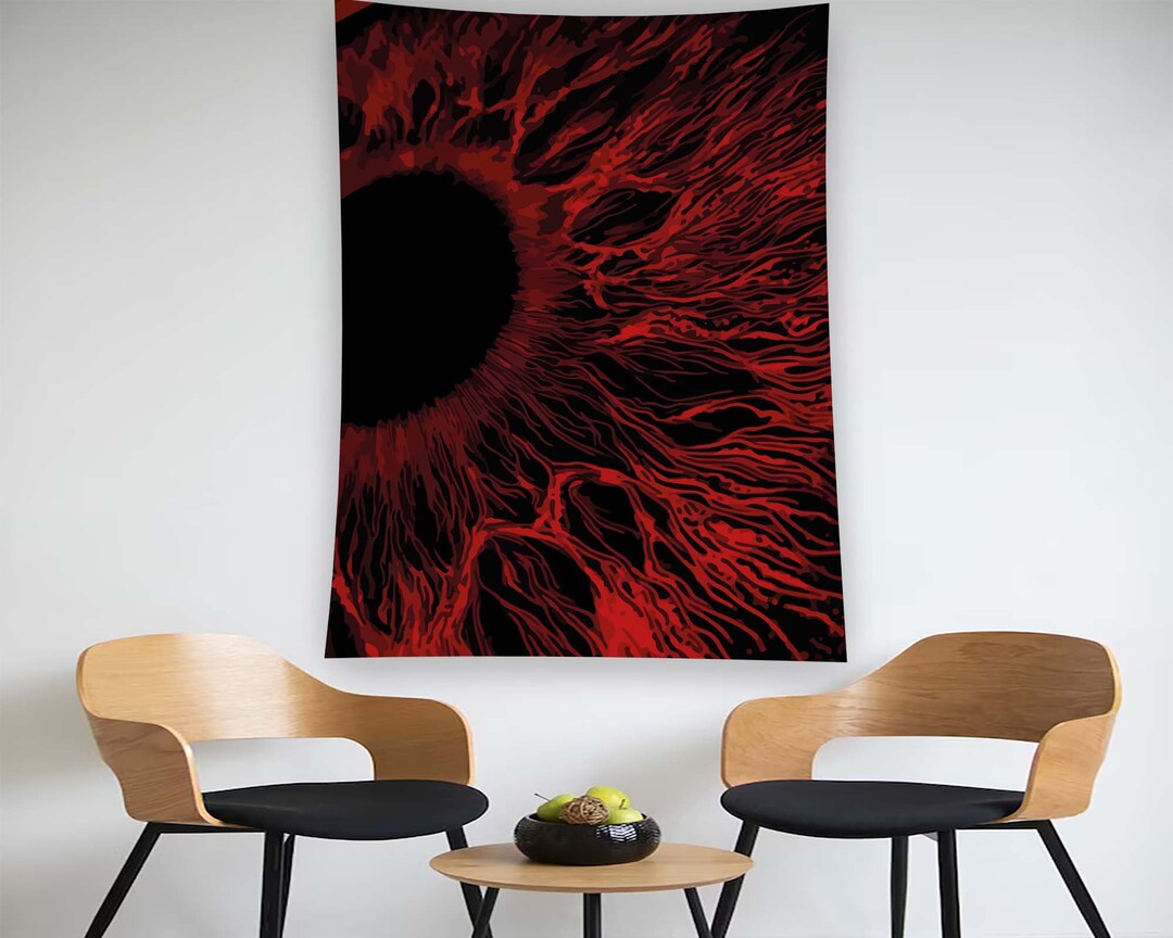 Red Tapestry, Gothic Tapestry, Horror Tapestry, Eyes Tapestry