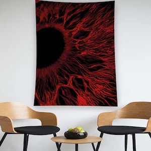Red Tapestry, Gothic Tapestry, Horror Tapestry, Eyes Tapestry, Minimalist Tapestry,Red Pattern Tapestry,Living Room Tapestry,Modern Tapestry