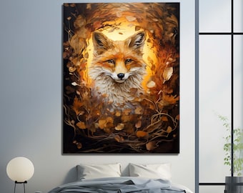Tempered Glass Wall Art, Animal Pattern Glass, Fox Glass, Floral Design Wall Decor, Glass Wall Art, Luxury Glass Art, Women Wall Decor