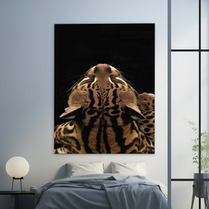 Leopard Glass, Wild Cat Tempered Glass,Tempered Glass Wall Art, Floral Design Wall Decor, Glass Wall Art, Luxury Glass Art, Women Wall Decor
