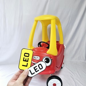 Personalised Little Tikes Number Plate | Custom Cozy Coupe Licence Plate | Ride On Car Licence Plate | Front & Rear Plate Set (2 PC)
