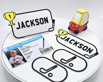Little Tikes Number Plate, Golf Cart, Cosy Coupe, Ride on, Children's Car License Plate. Cozy Coupe Stickers, Golf Caddy Theme. 2nd Birthday