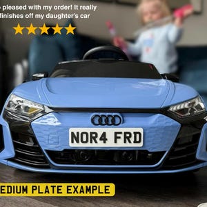 Ride on Car License Plate, Kids number plate, Toddler Gift, Personalised plate, 4th Birthday gift, New car gift, mini racer, Custom Ride On zdjęcie 2