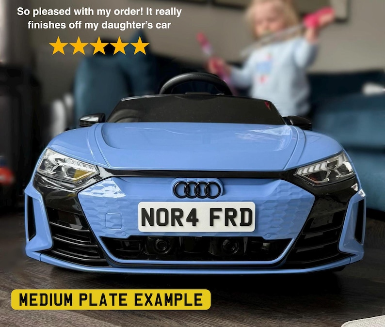 Ride on Car License Plate, Kids number plate, Toddler Gift, Personalised plate, 4th Birthday gift, New car gift, mini racer, Custom Ride On zdjęcie 2